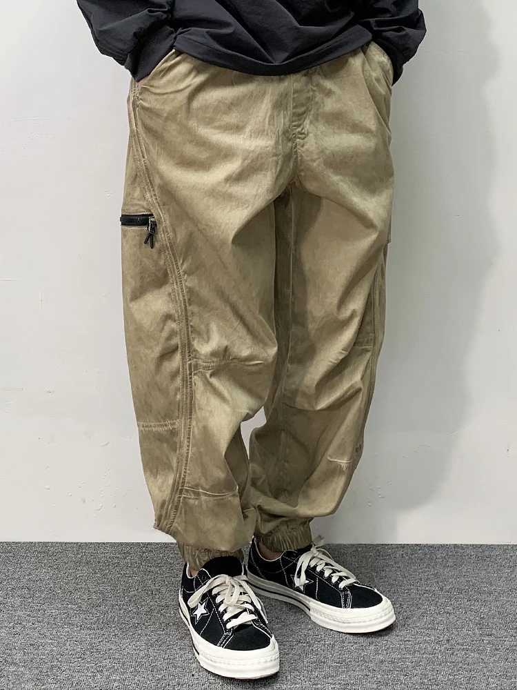 High Quality Vintage Khaki Cargo Pants Streetwear Plus Size Mens Clothing Harajuku Casual Joggers Korean Fashion Baggy TrousersXJ250303