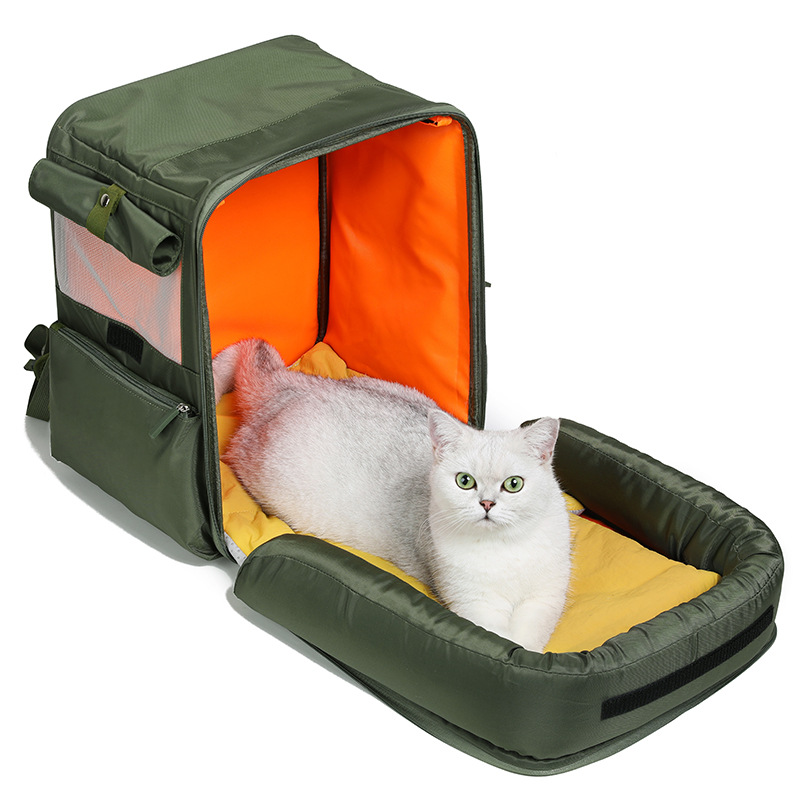 Large Pet Backpack Cat Stroller Pet Carrier With Wheels Portable Tie-Rod Outdoor Cat Nest Tent Cat And Dog Travel Carrier Bag