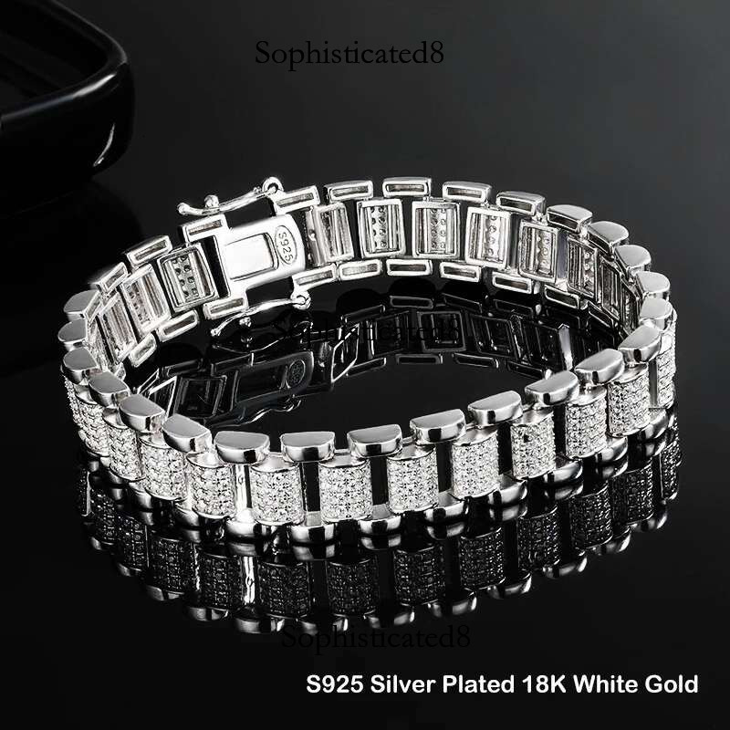 EWYA 2024 Original Full 1mm D Color Moissanite Dia Cuban k Bracelet For Men Women Unisex Sier 10mm Wrist Bracelets