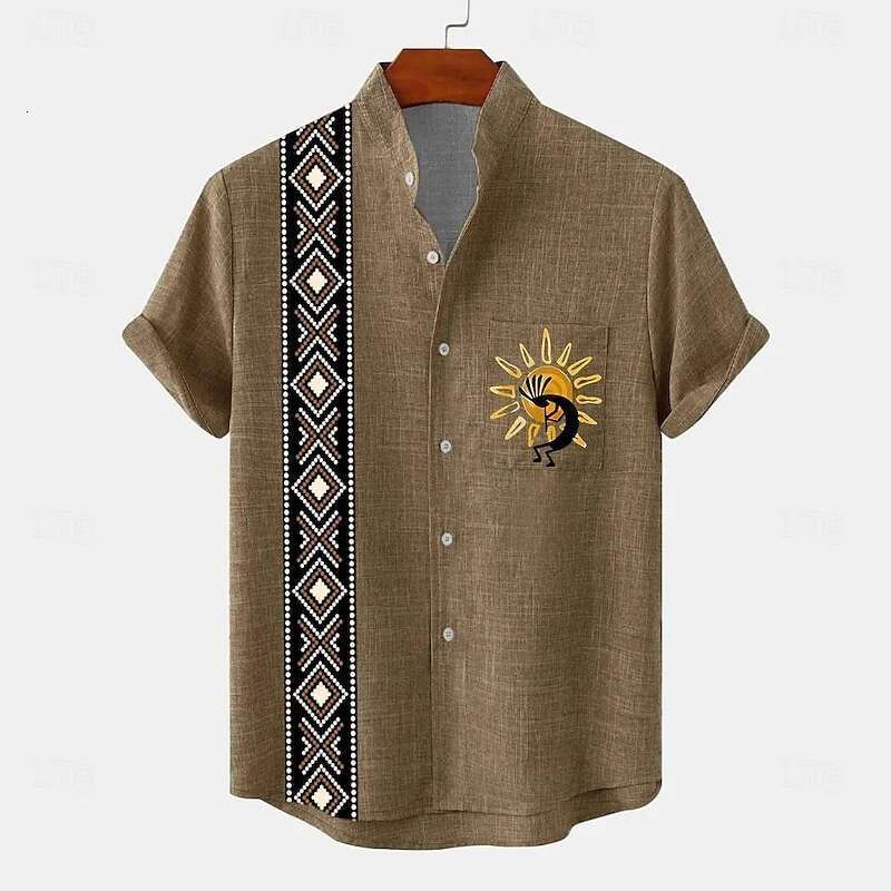 Men's New Designer Shirt Fashionable Button Blend Comfortable Daily Sports Breathable And Comfortable Top Short Sleeved Beach Summer Shirt Casual