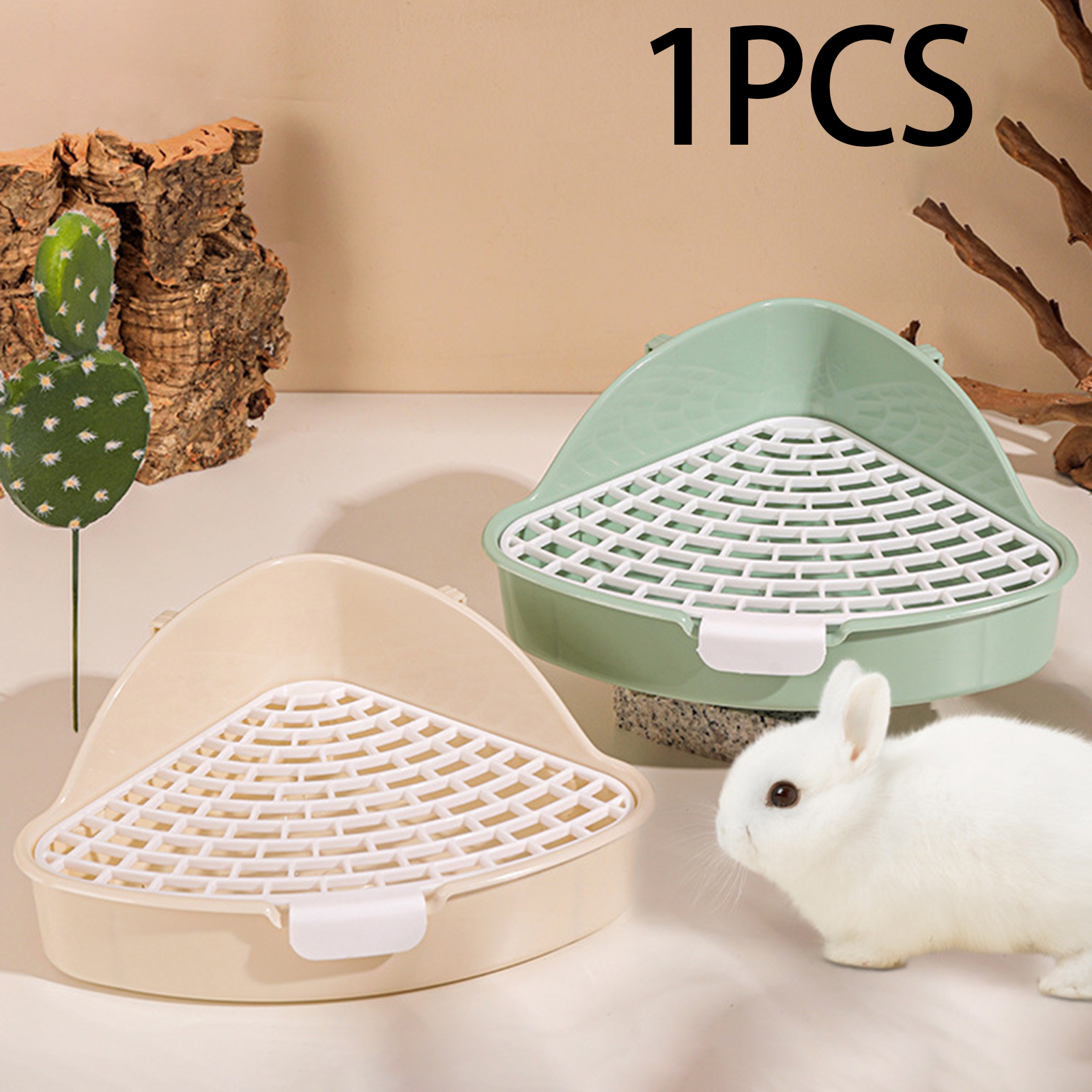 Rabbit Litter Box Potty Triangle with Grid Pet Toilet for Chinchilla Rabbit Small Animals Pet Supplies