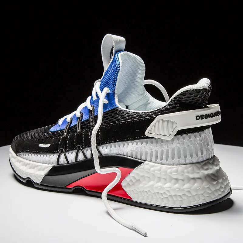 2025 Fashion Platform Sneakers Flying Woven Men Mesh Breathable Casual Men's Shoes Tenis Mascuo atillas Hombre