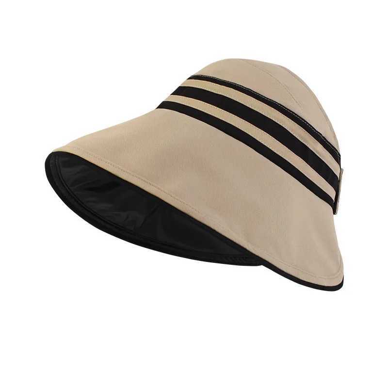 Elegant Summer Sun Hats For Women Girl Adjustable Wide Brim Uv Protection Beach Hat Breathable Foldable Panama C Ponytail CsXJ250304