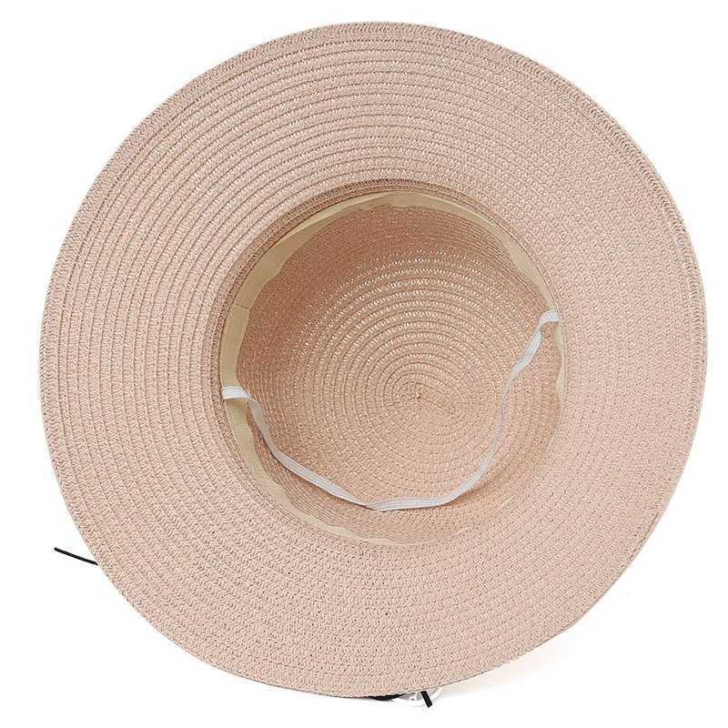 New Black and White Rope Pearl Womens Str Hat Summer Seaside Travel Foldable Shade Womens Str HatXJ250304