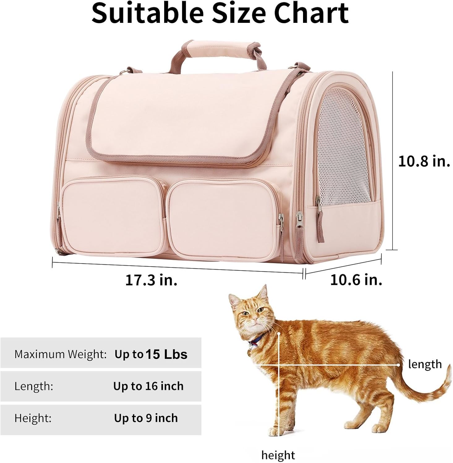 Carrier bag 4 mesh Windows Small dog carrier bag 4 storage bags, cat travel rolled-up lid suitable for nervous cats