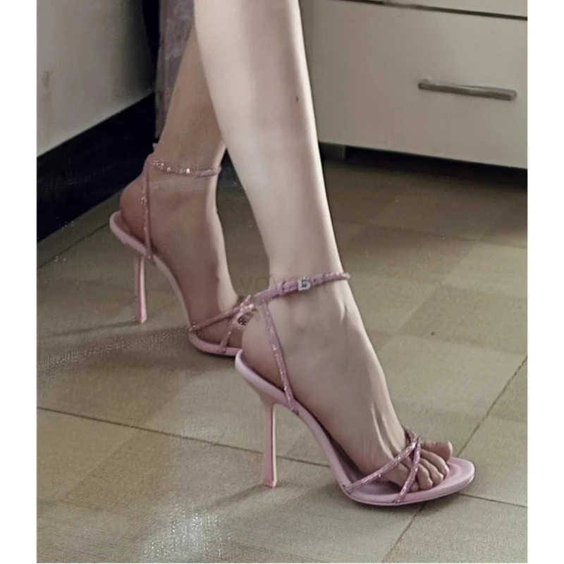 Wens Sandals Summer New High Heel Round Toe Open Toe Rhine Buckle Sandals Fiable Temperament High Heeled Sandals Z250304