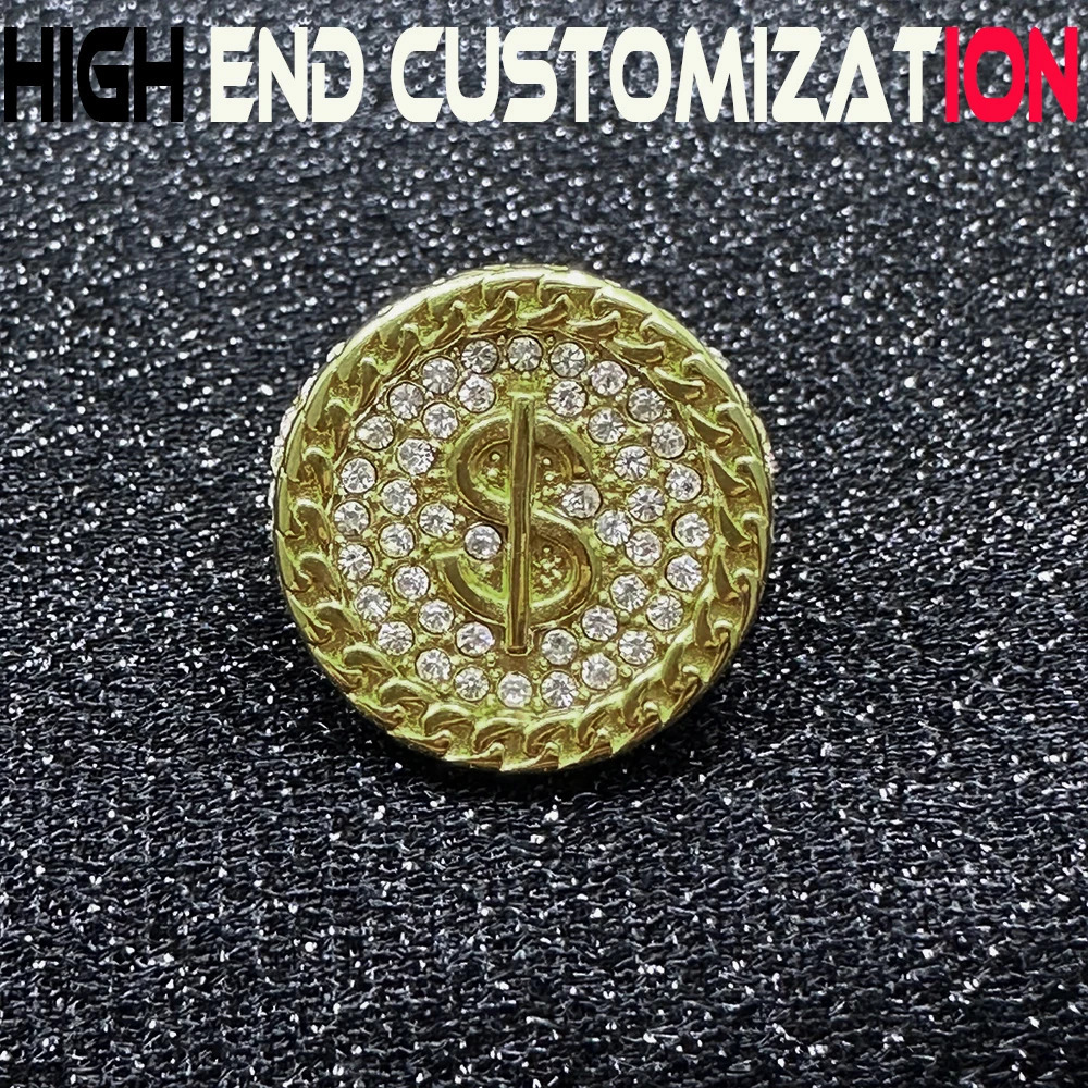 Hip hop gangster mens exclusive ring ious diamond inlay 18K gold plating exquisite packaging suitable for rap street 250227