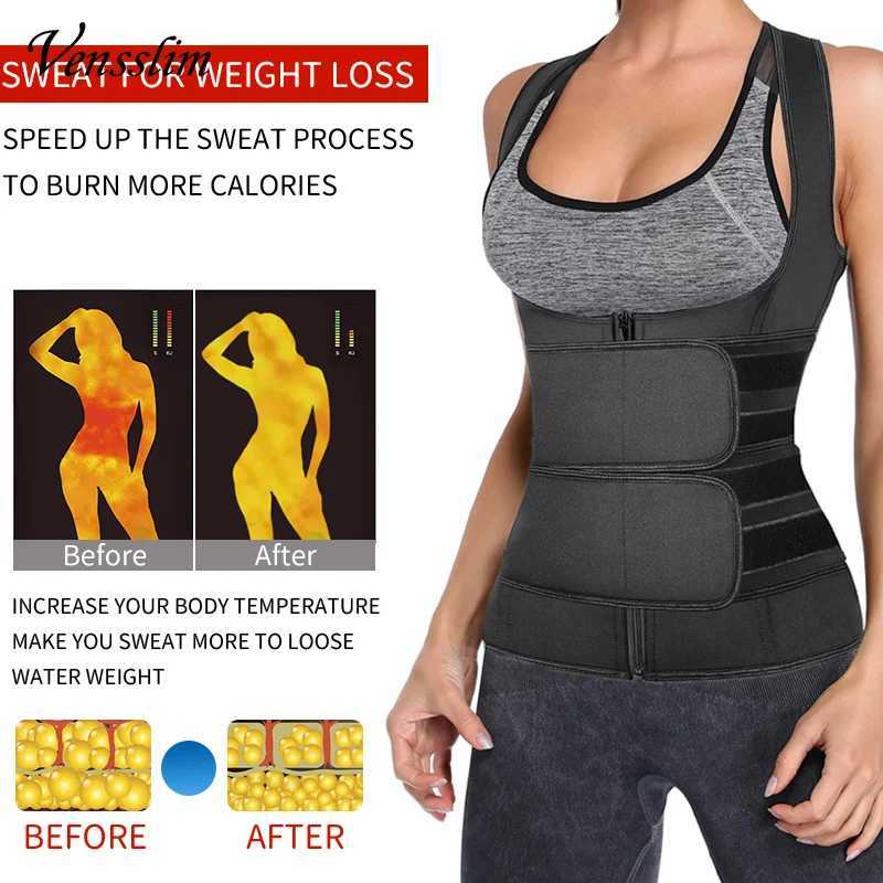 Womens Waist Trainer Vest Body Shaper Neoprene Sauna Sweat Suit Slimming Sheath Workout Corset Top Shapewear Fitness Trimmer BeltXJ250304