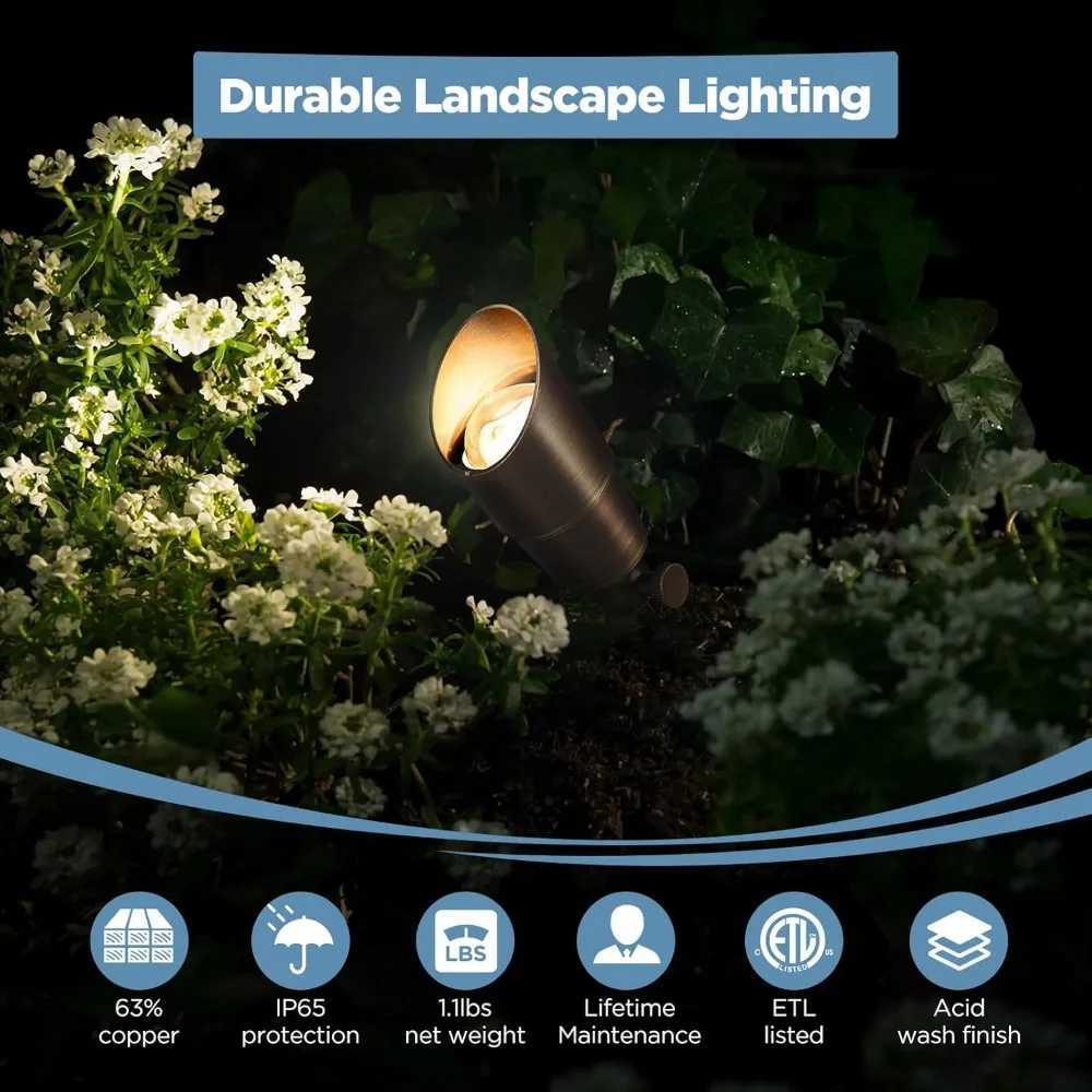Solid Brass Outdoor Landscape Spotlights 12V LED Low Voltage Landscape Lights for Garden and Yard Bronze Heavy Duty Up Lamp Z250304
