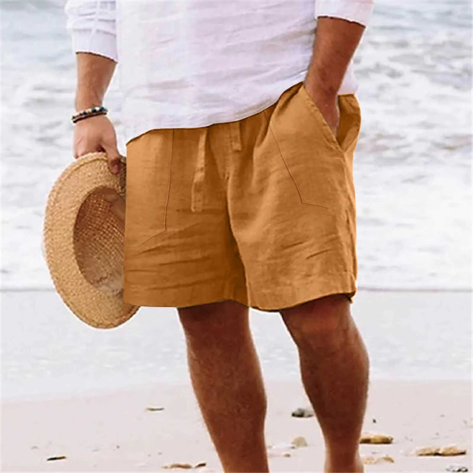 Shorts For Men Casual Summer Capri Pants Men Spring And Summer Pant Casual All Solid Color Painting Loose Plus Size Ropa HombreT250304