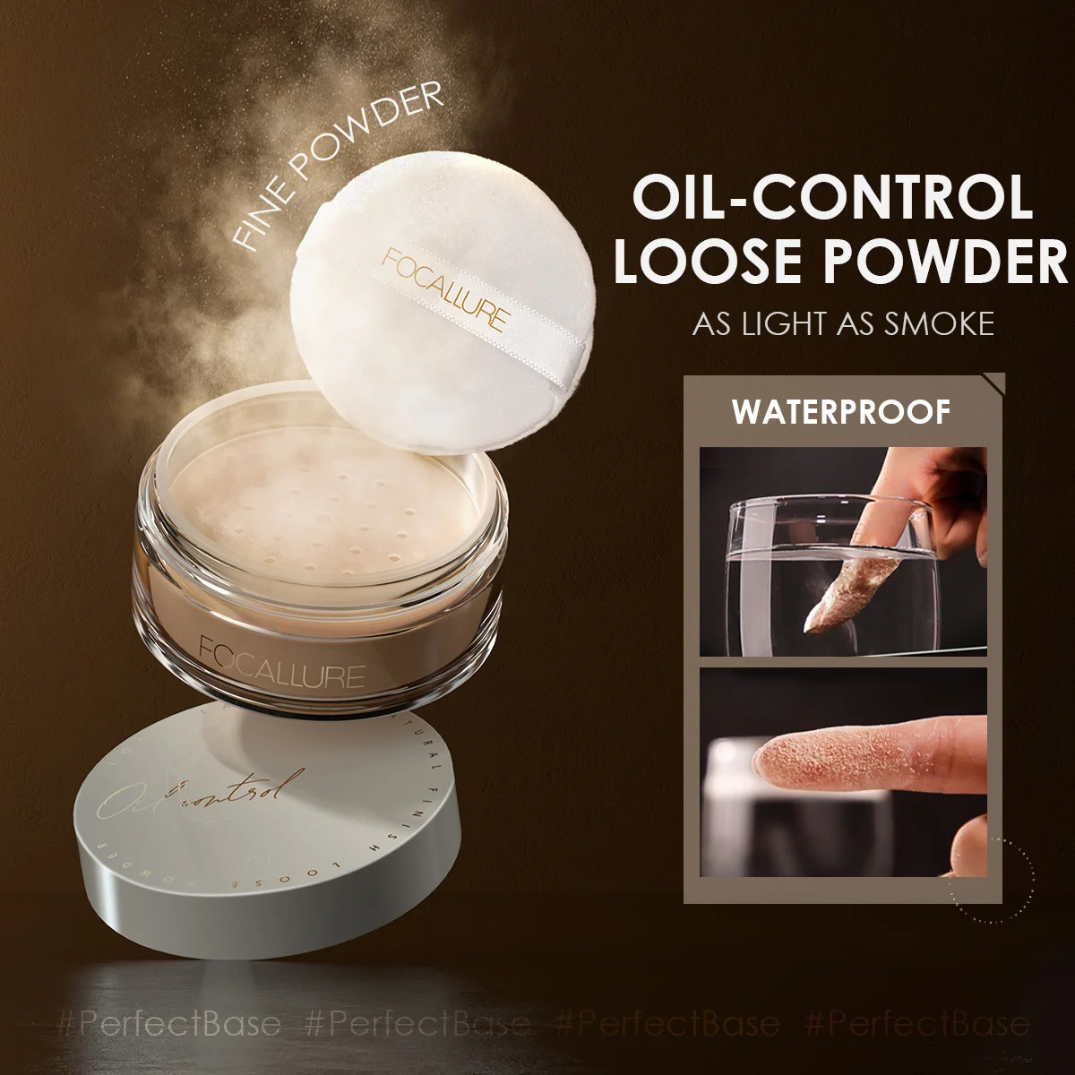 FOCALLURE Oil-Control Matte Loose Powder Waterproof Non-Cakey Translucent Silky Smooth Face Makeup Setting Powder Cosmetics 250224