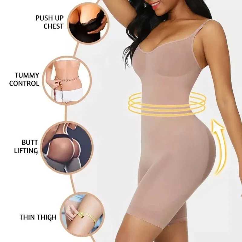 Seamless bodysuit womens hip lift shape waist trainer body shape shoulder straps back chest enhancement underwear tight corsetXJ250304