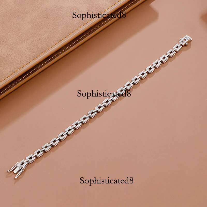 EWYA Designer Tank Chain Moissanite Bracelet for Women Party Wedding Fine Jewelry S Sterg Sier Dia Bracelets