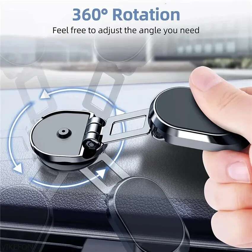 Universal Magnetic Car Holder Folding Strong Magnet Mount Mobile Metal Stand GPS Phone Bracket for IPhone Samsung