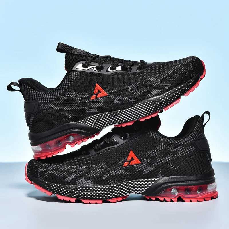Mens Running Shoes Lightweight Soft Non-slip Tennis Shoes Mesh Breathable Lace-up Sports Shoes for Men SneakersC250304