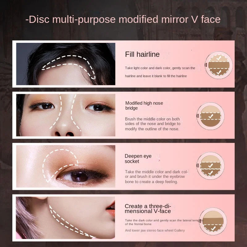 HEXZE Contour Palette Matte Highlight Facial Contouring Natural Stereoscopic Nose Shadow Side Shadow All-in-One Palette 250227