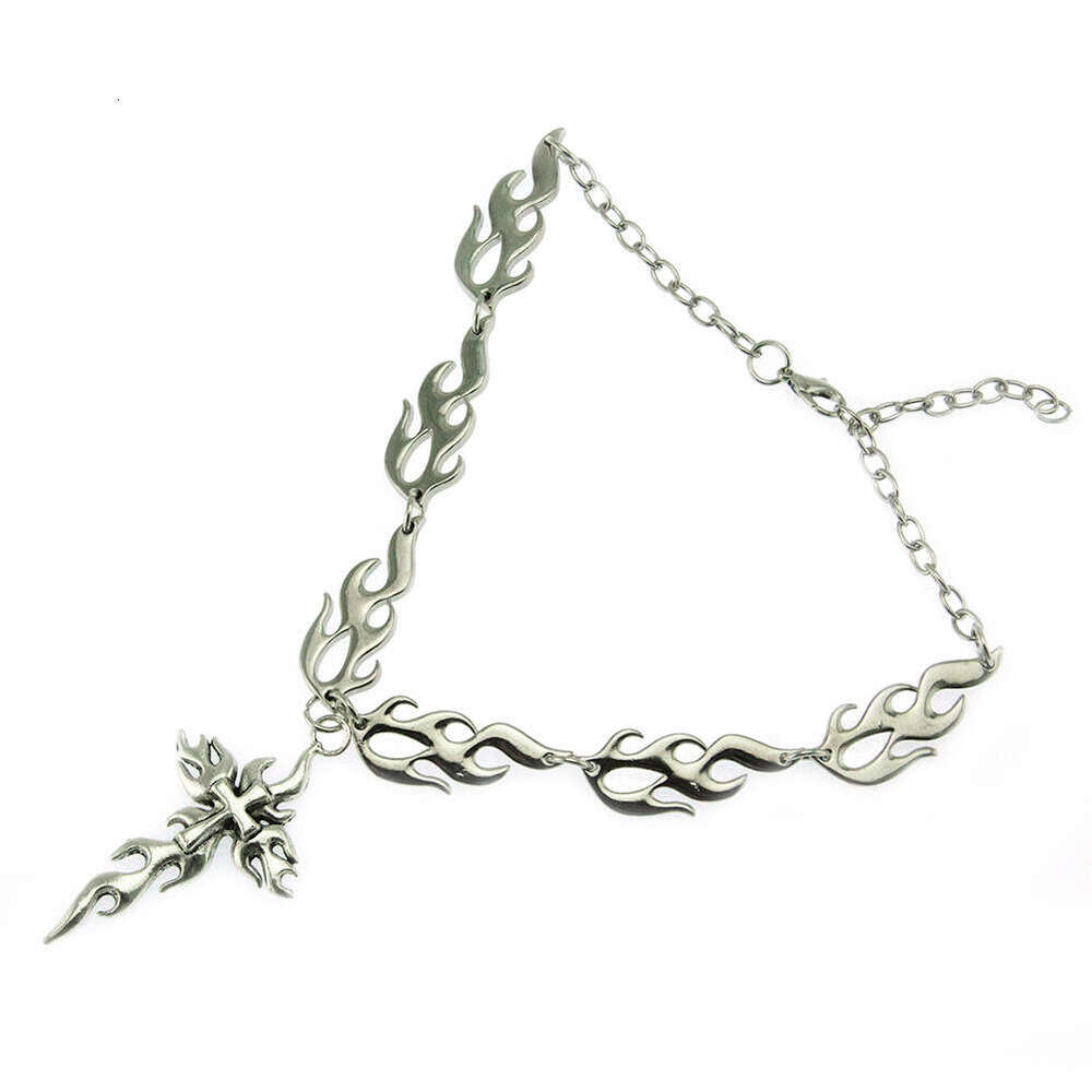 Hot selg jewelry, smooth cross, flame shaped pendant, necklace accessory