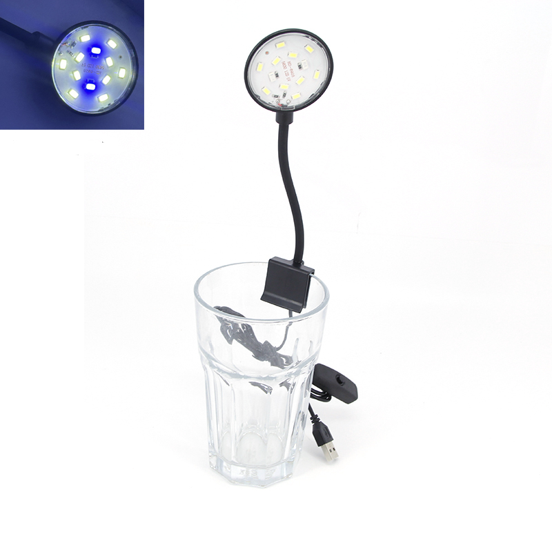 5W 5V USB wire Plug Fish Tanks Clip-on Light Clamp Aquarium Lights LED lamp Beads White bule Lights 360-Degree Rotations R23