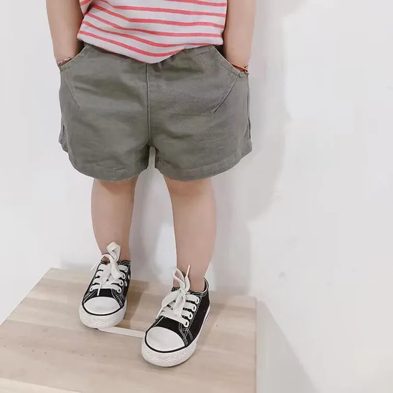 Boy Short Pants for Toddler Kids Childrens summer Clothes Baby Boys Shorts Solid Khaqi Biege 250304