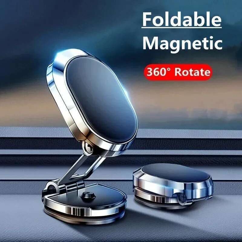 Universal Magnetic Car Holder Folding Strong Magnet Mount Mobile Metal Stand GPS Phone Bracket for IPhone Samsung