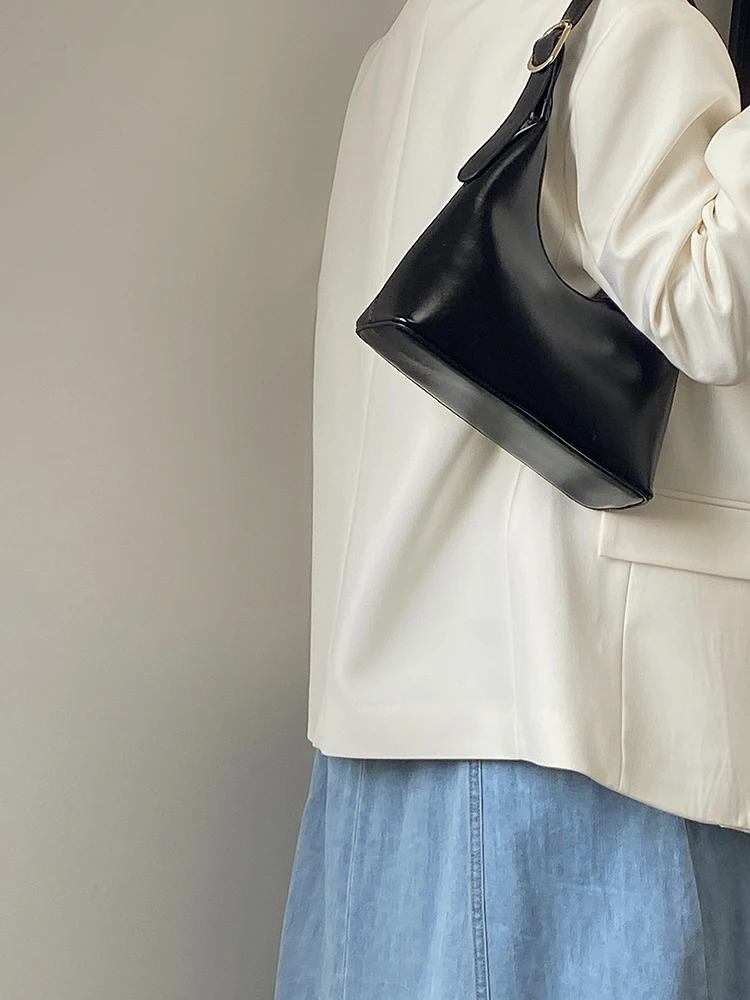 Pu Leather Womens Underarm Bag Fashion Ladies Small Shoulder Bags Simple Solid Color Female Clutch Handbags Armpit Bag 250228