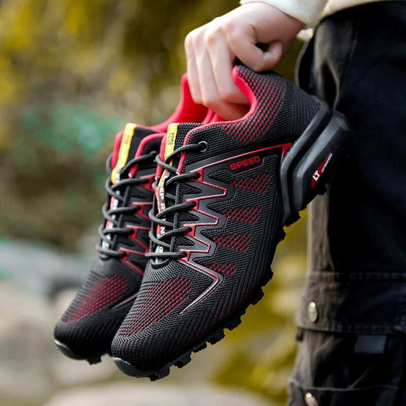 2025 New Men Running shoes Outdoor Breathable Anti-skid Wear-resistant Lace-up Sneakers Male Jogging Training Travel Sport Shoes