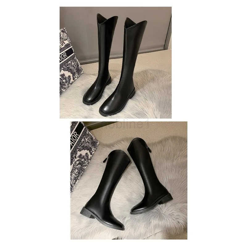2024 wens high boots fl middle heel wens ins off wens motorcycle boots spring and autumn boots 35-42 Z250304