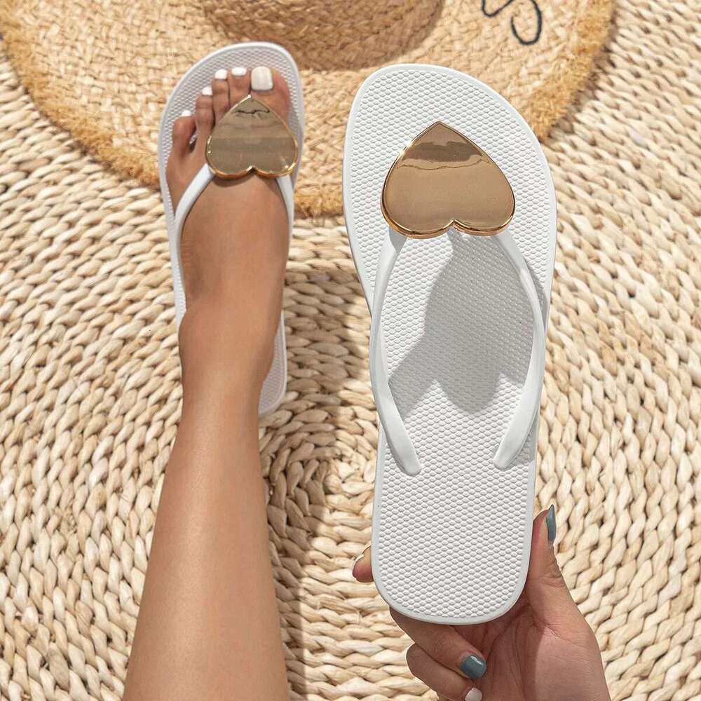 Summer Slippers 2025 New Fashion Women Open Toe Breathable Non Slip Soft Sole Casual Sexy Love Flip ps Pantuflas Mujer