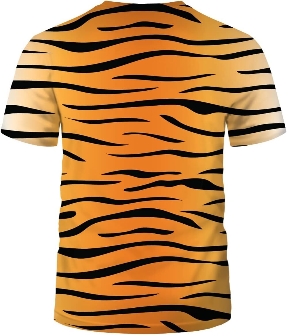 Mens T shirt Mens Novelty Tshirt 3D Tiger Print Graphic Funny T-Shirt tee Casual tops summer clothes