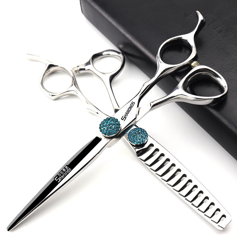 Hairdressing scissors flat scissors no trace teeth scissors professional hairstylist thinning set hair scissors 250304