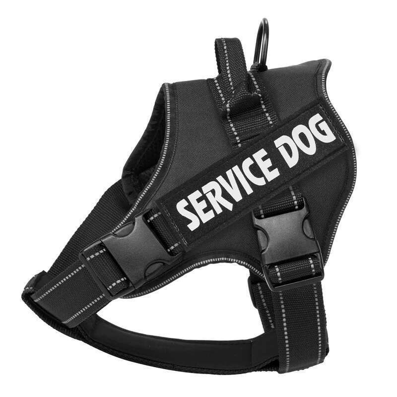 DHpet Service Dog Vest, No-Pull Harness with Handle, 6 Dog Patches, Night Safe Reflective Straps, Adjustabl Vest for Small, Medium, Large Breed Dogs