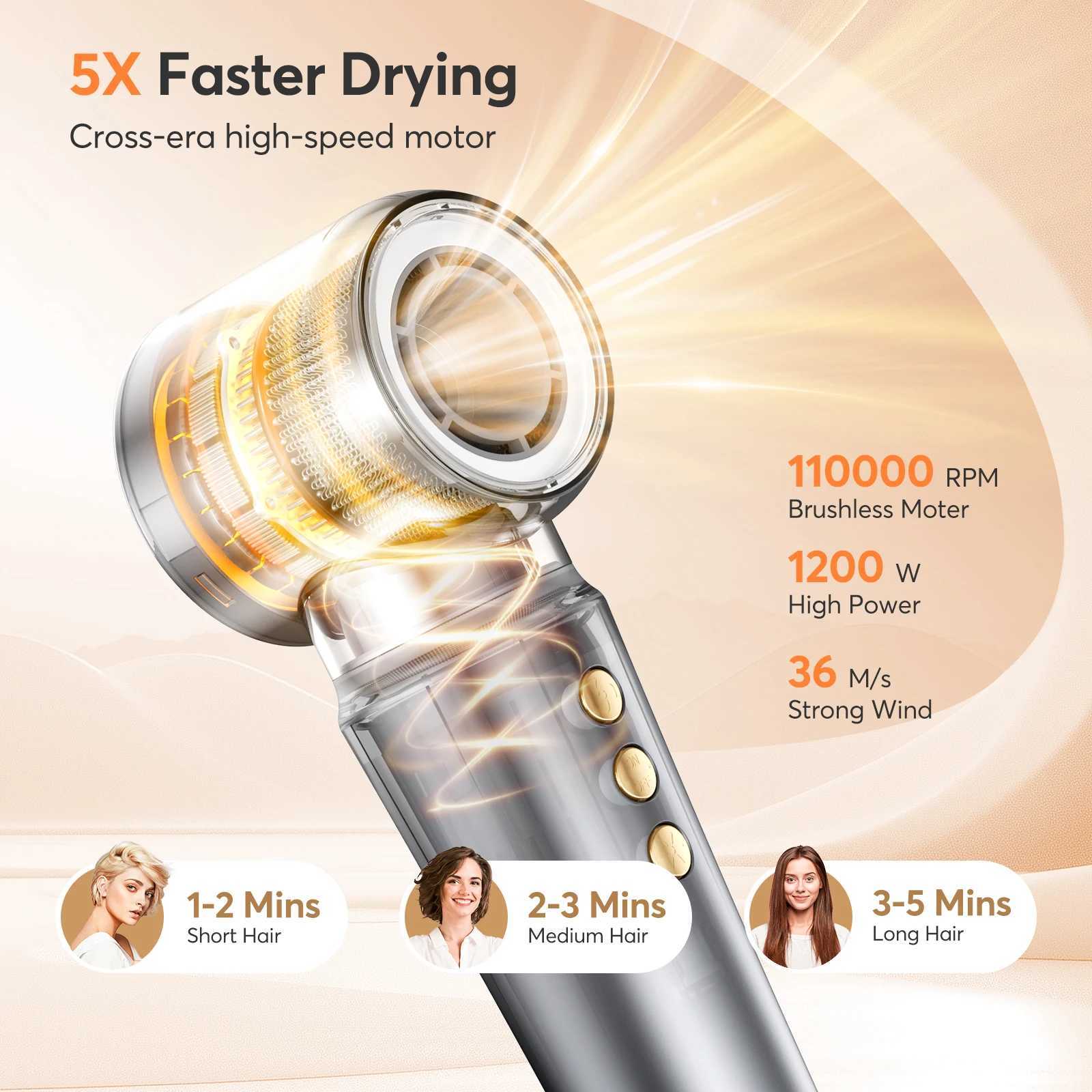 Curling Irons 5-in-1 Hair Air Packaging Style 1200W Hair Drying Brush Automatic Air Packaging Curler No Curling Fast Drying Curling Straight Curling z