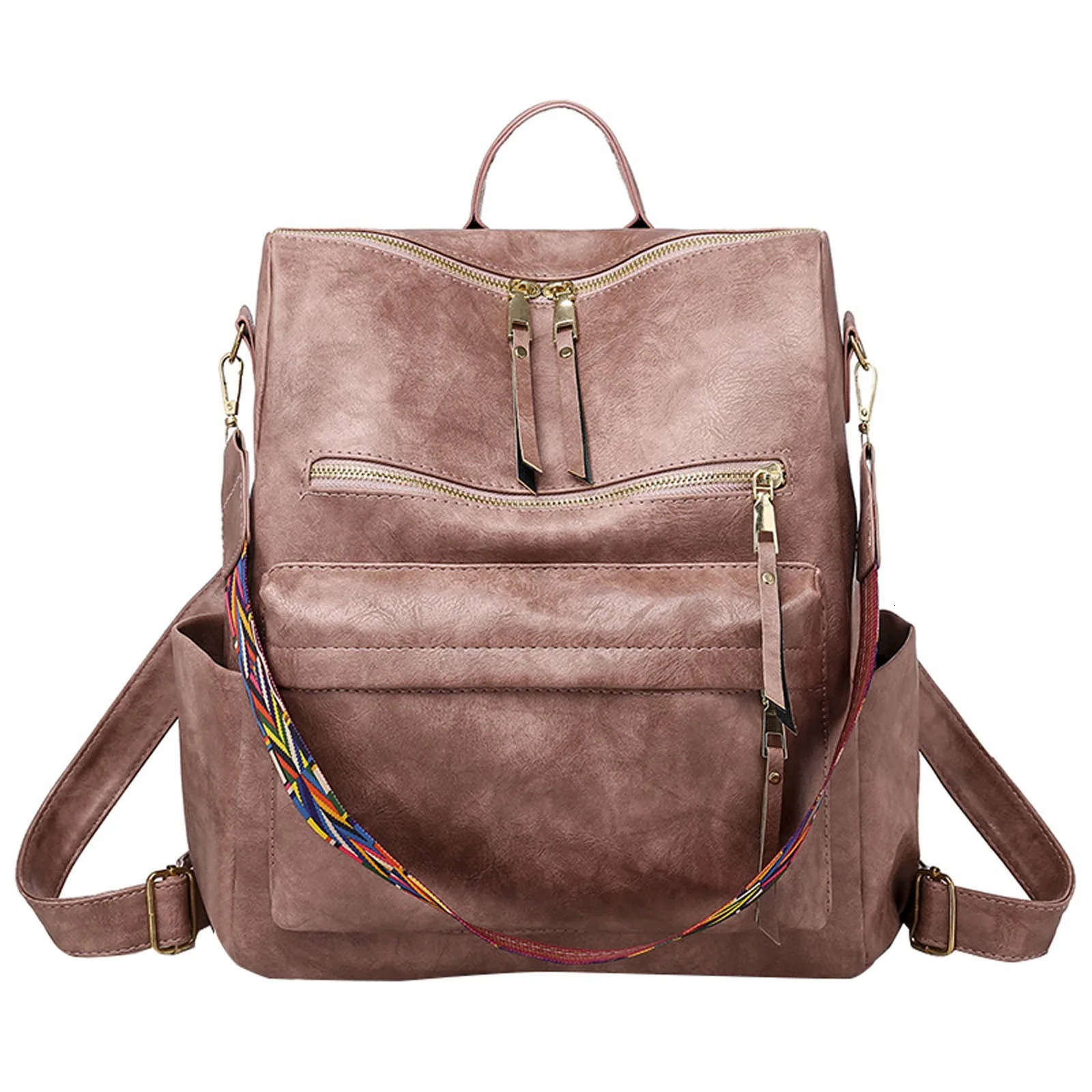 Ship from US Korean Daily Chic Fashion Bag Women Backpack Leather Purse For Large Designer Travel bags for women 250304FBB
