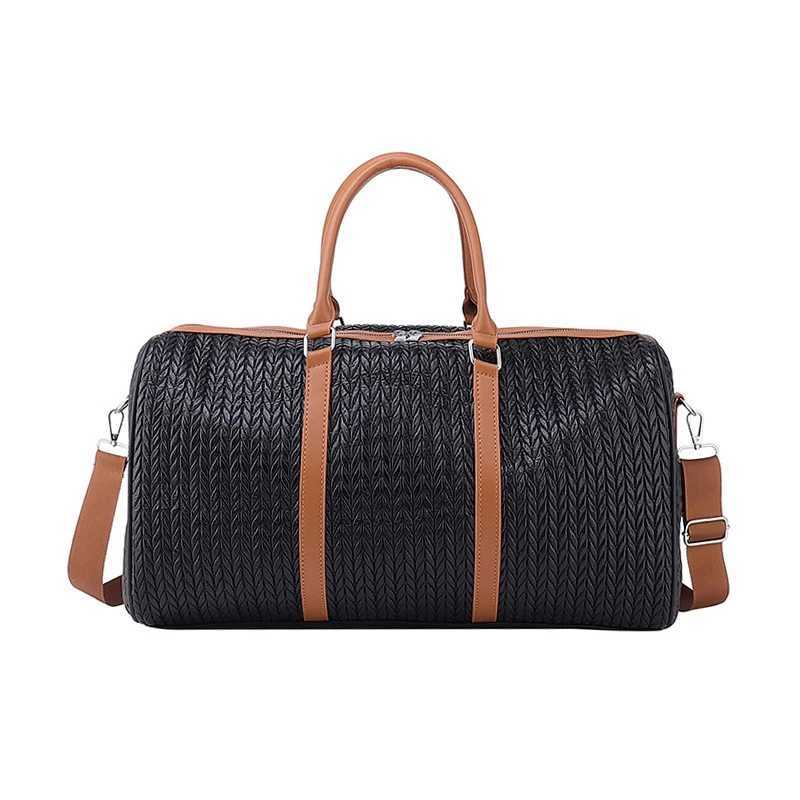Cross Border Waterproof PU Mens Handheld Large Capacity Short Distance Travel Luggage Storage Bag Casual Folding Travel Bag Y250304