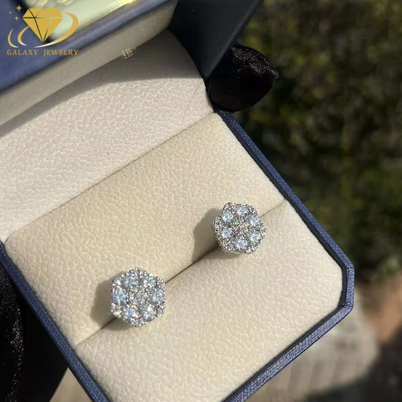 Jewelry Wer Stud Earrings D VVS Sier Pass The Dia Tester Moissanite Earring Women Men