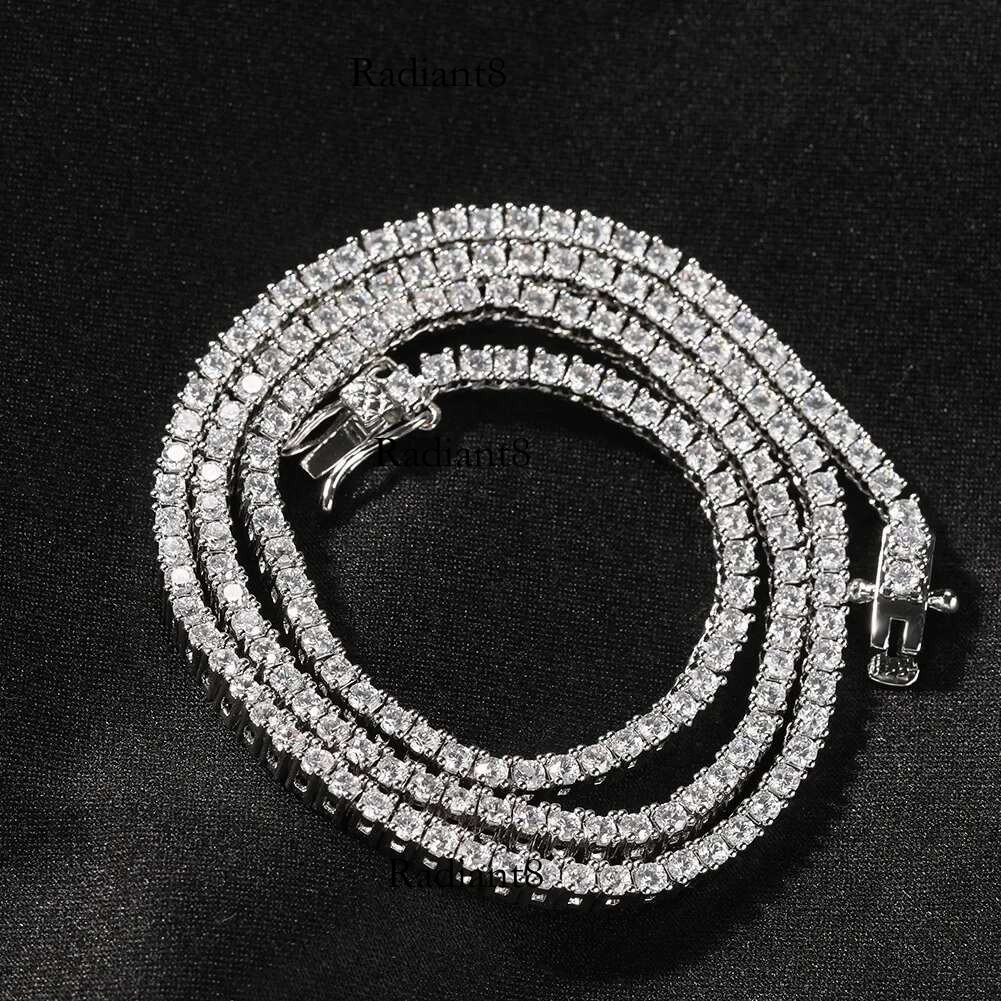 Andara 2mm Row AAA Zircon Tennis Chain Personality Trend Necklace For Men&Women Jewelry Gifts