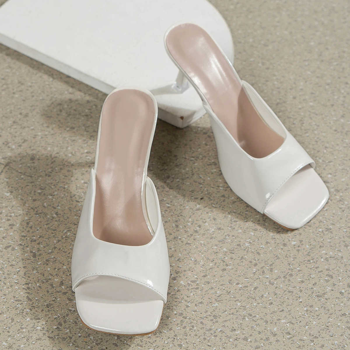 2025 Wen High Heel Sandals Summer New Fi Square Toe Open Toe Wen Elegant Casual Cfortable Black High Heel Sandals Z250304