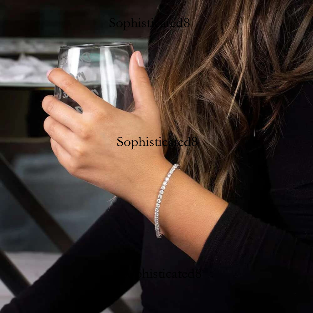 KNOBSPIN D VVS1 Moissanite Tennis Bracelet Original s Sterg Sier Plated White Gold with GRA Bracelets for Women Man