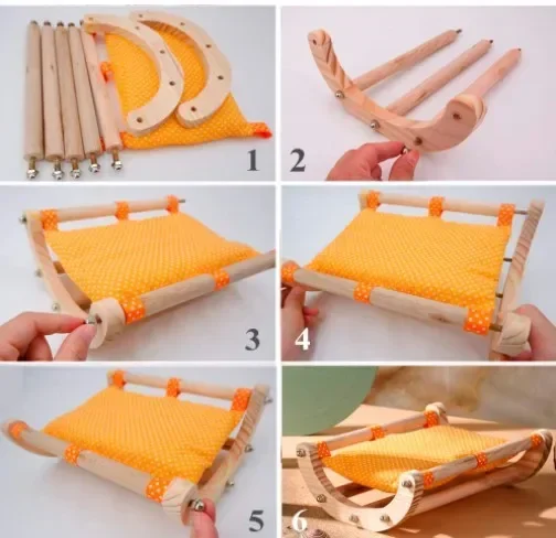Hamster squirrel dragon cat nest Hamster hammock Wooden rocking bed Dutch pig guinea pig winter warm cotton nest