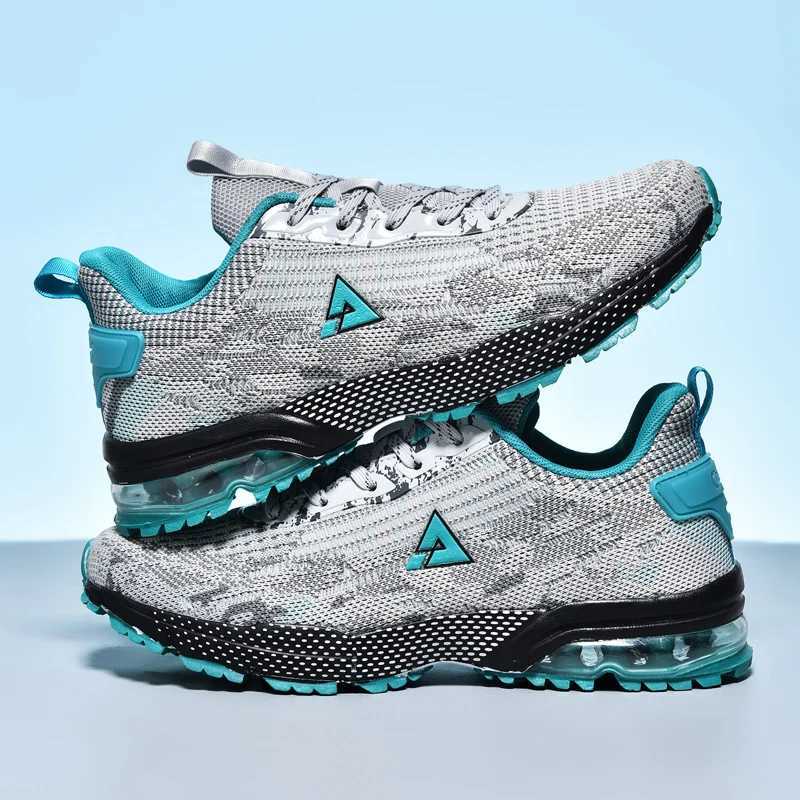 Mens Running Shoes Lightweight Soft Non-slip Tennis Shoes Mesh Breathable Lace-up Sports Shoes for Men SneakersC250304