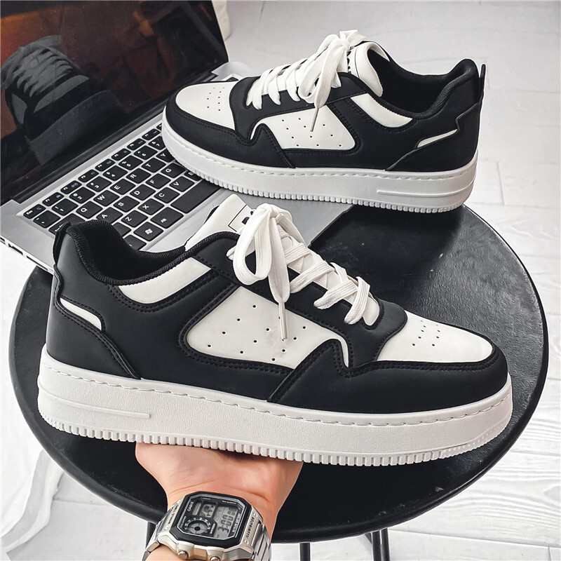 Men's Spring New Fashionable Breathable White Shoes Student Trendy Designer Shoes Multi Functional Thick Soled Sports And Leisure Low Cut Board S