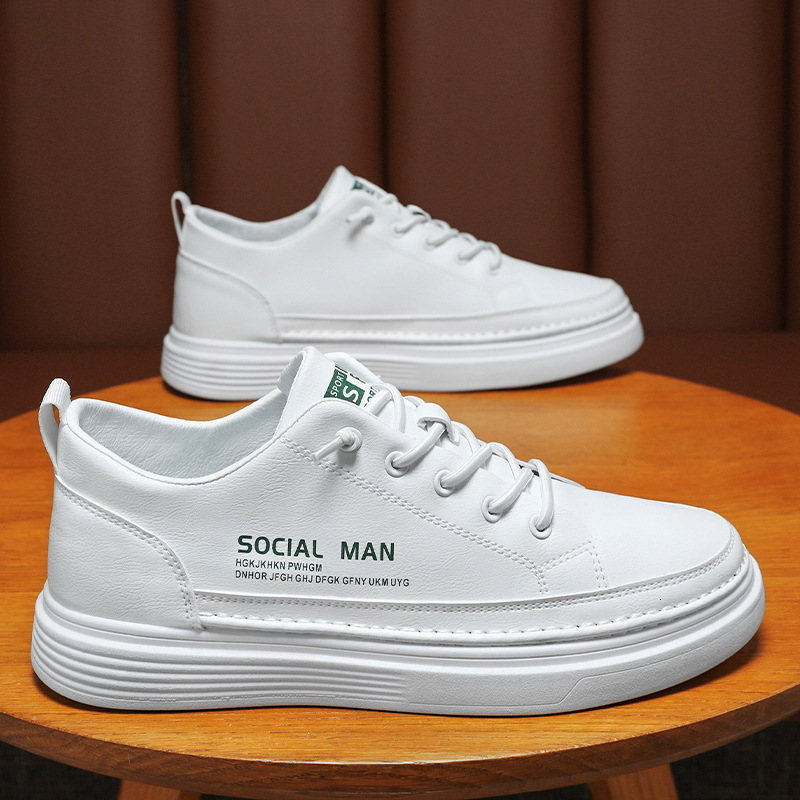 Summer 2025 Designer s New Breathable And Lightweight White Shoes For Men, Multifunctional Leather Anti Slip And Waterproof Casual Board Shoes