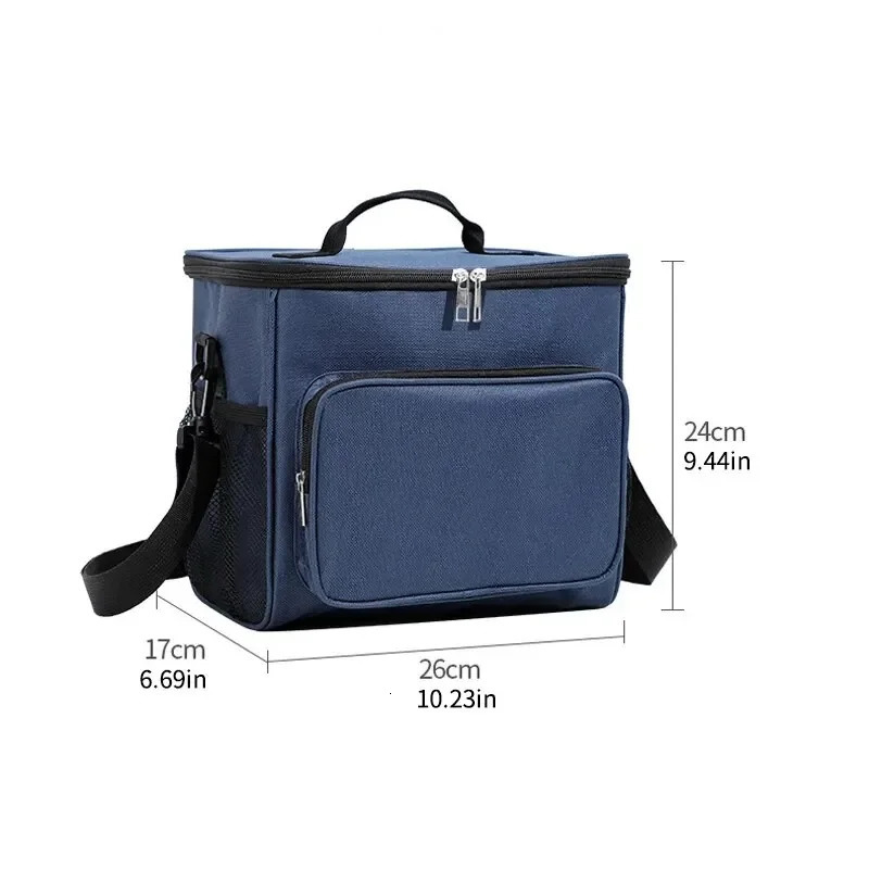 Large Capacity Manual Bill of Lading Shoulder Oxford Thick Insulation Bag Camping Lunch Bag Outdoor Picnic Bag 250228