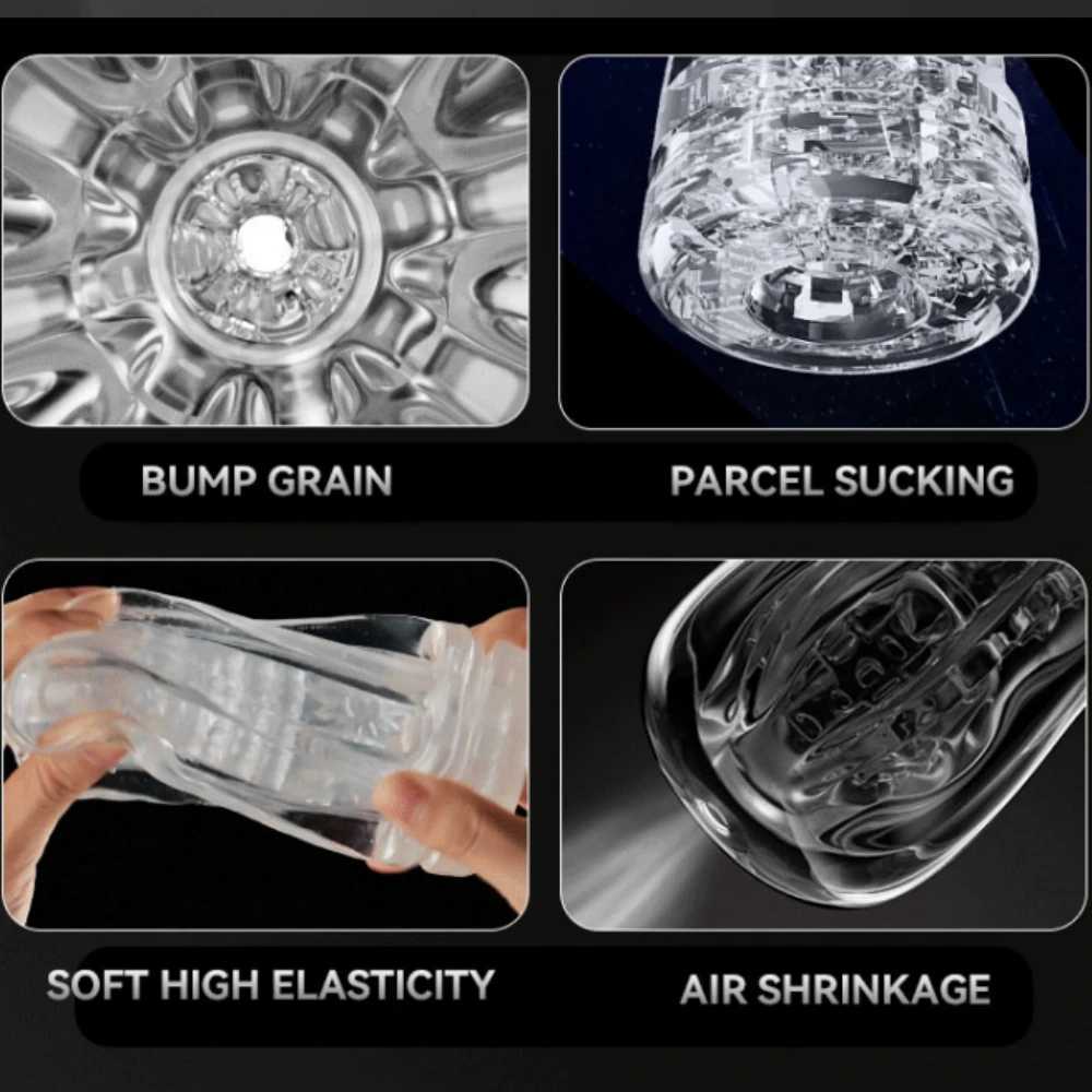 New Arrival Male Masturbator Soft Anal Sex Toys Transparent Reusable Adult Endurance Exercise Sex Products Vacuum Pocket Cup For Men 18+ Z250304