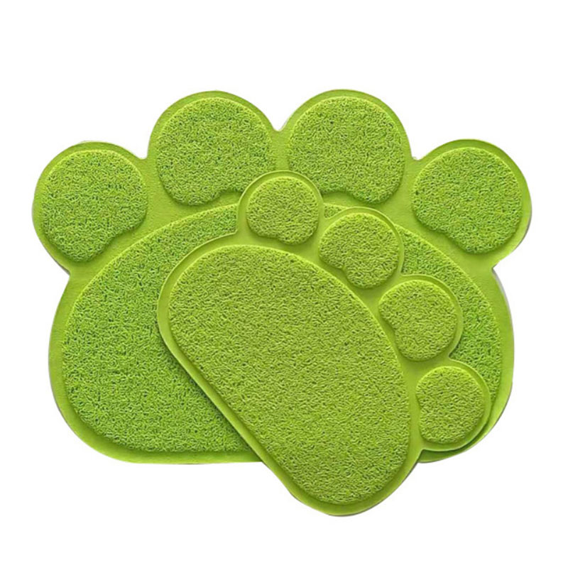 Pet Cat Litter Mat Cute Paw Print Feeding Bowl Placemat Cat Bed Pads Non-slip Anti-leak Waterproof Litter Trapper Mats Supplies