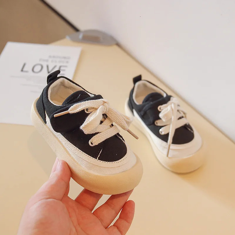 Childrens Canvas Shoes Kids Casual Sneakers for Boys Girls Toddlers Little Girl Candy Color Soft Antislip Big Toe 250303