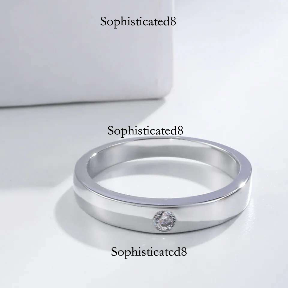 Buyee Sterg Sier Wedding Light White Zircon Ring Finger for Woman Man Classic Fine Jewelry Circle Gift with Box