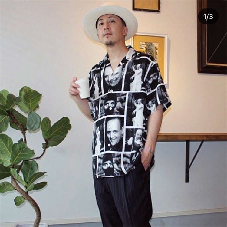 GUILTYPARTIES TIGER collaboration graffiti Hawaii WACKO MARIA short sleeved floral shirt for men