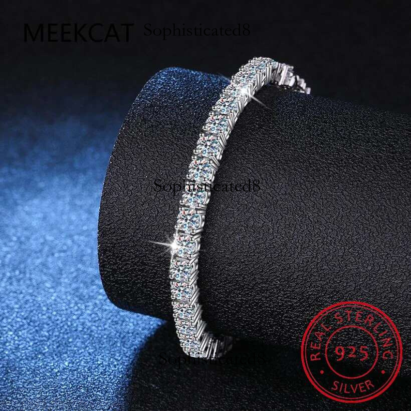 3mm 4mm Moissanite Tennis Bracelets Sterg Sier Full Dia with Gold Plated GRA Wedding Fine Jewelry for Women