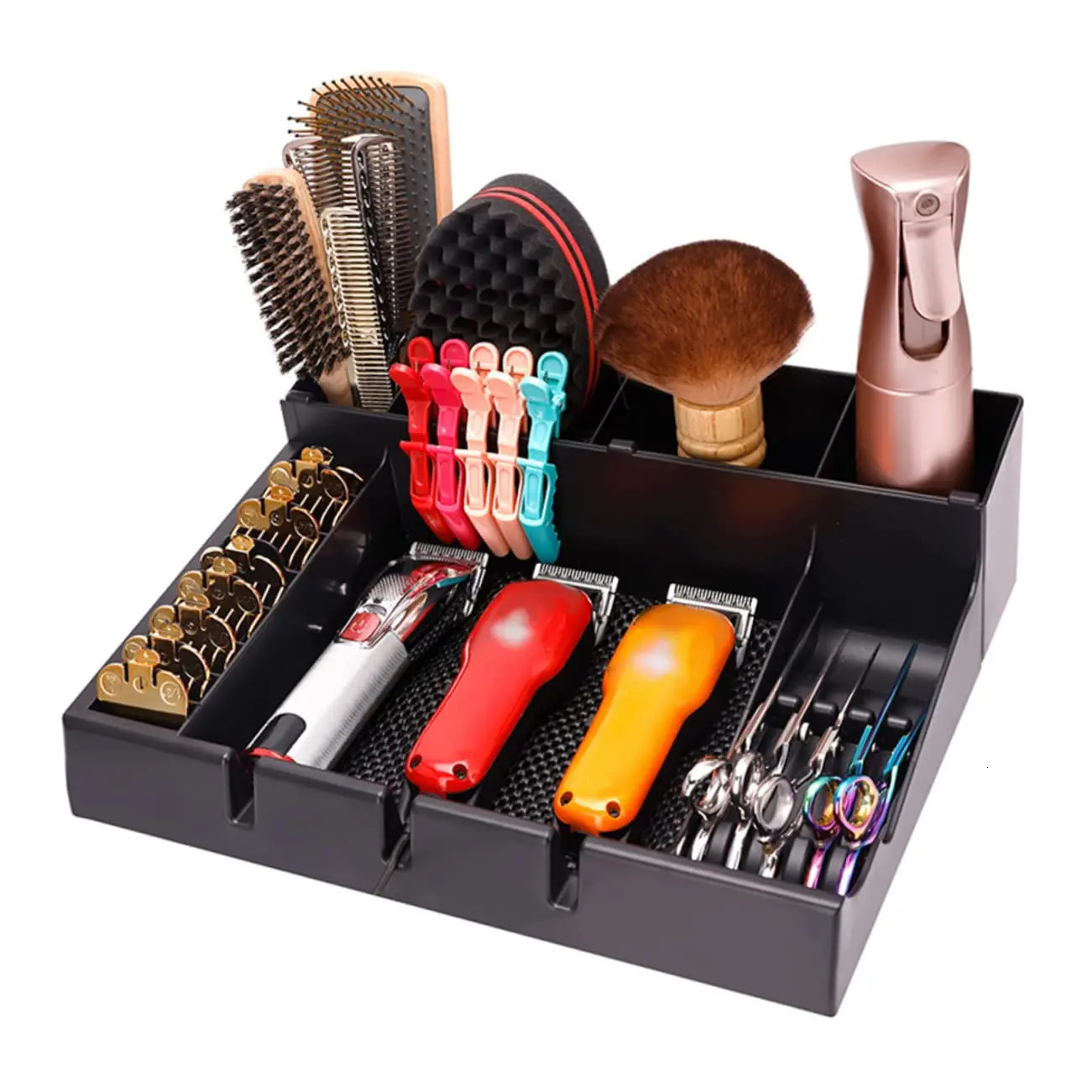 Salon Barber Hair Clipper Storage Box Beauty Hairdressing Tools Electric Hair Clipper Comb Tray Bracket 250304